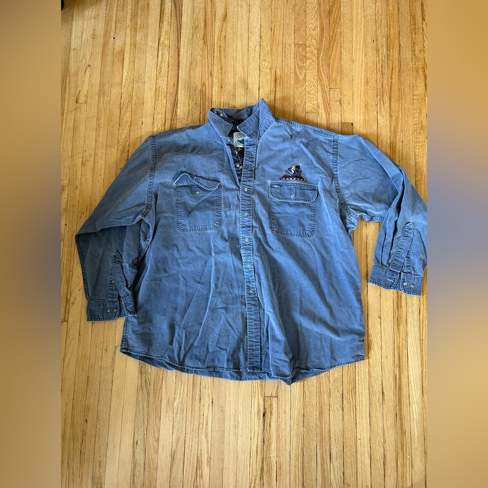 Men's Casual Blue Shirt Jacket